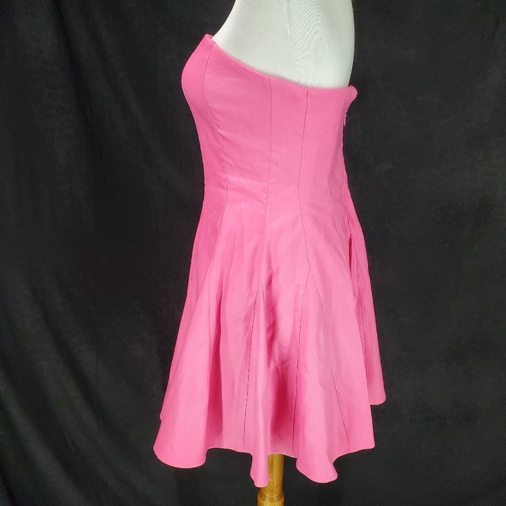 Milly Cameron Solid Linen Strapless Dress size 2 Pink Party Legally Blonde - Picture 9 of 15